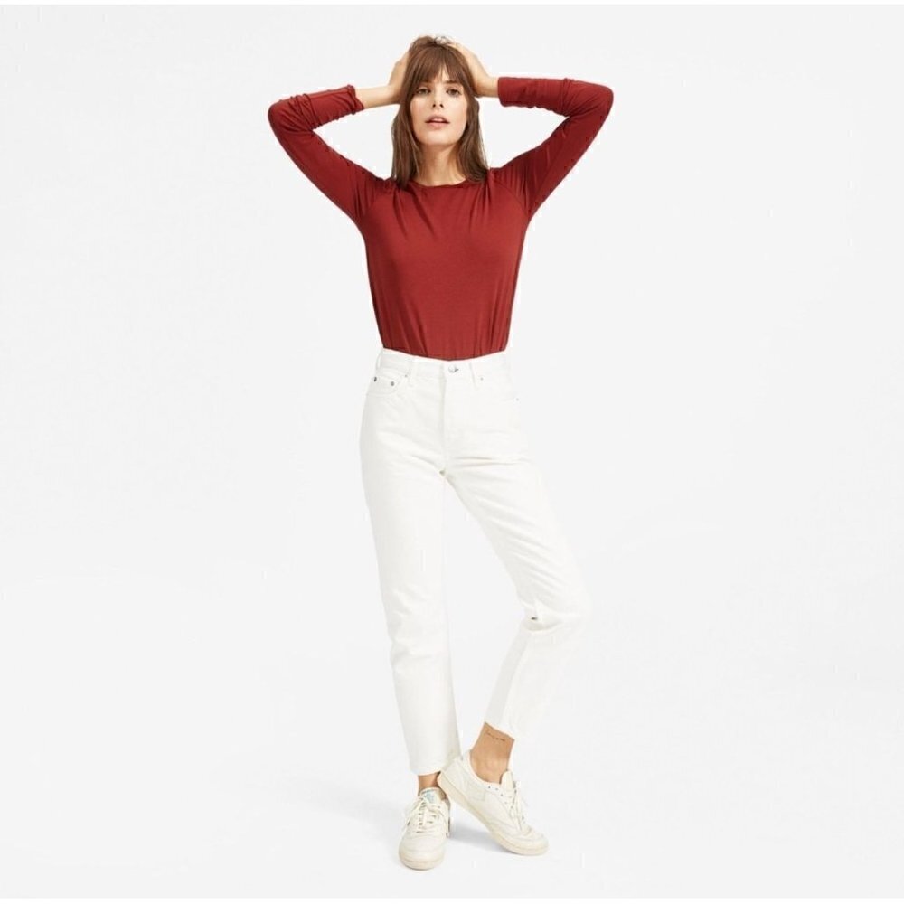 NWT Everlane The 90's Cheeky Straight Jean in Bone - Size 29 Crop